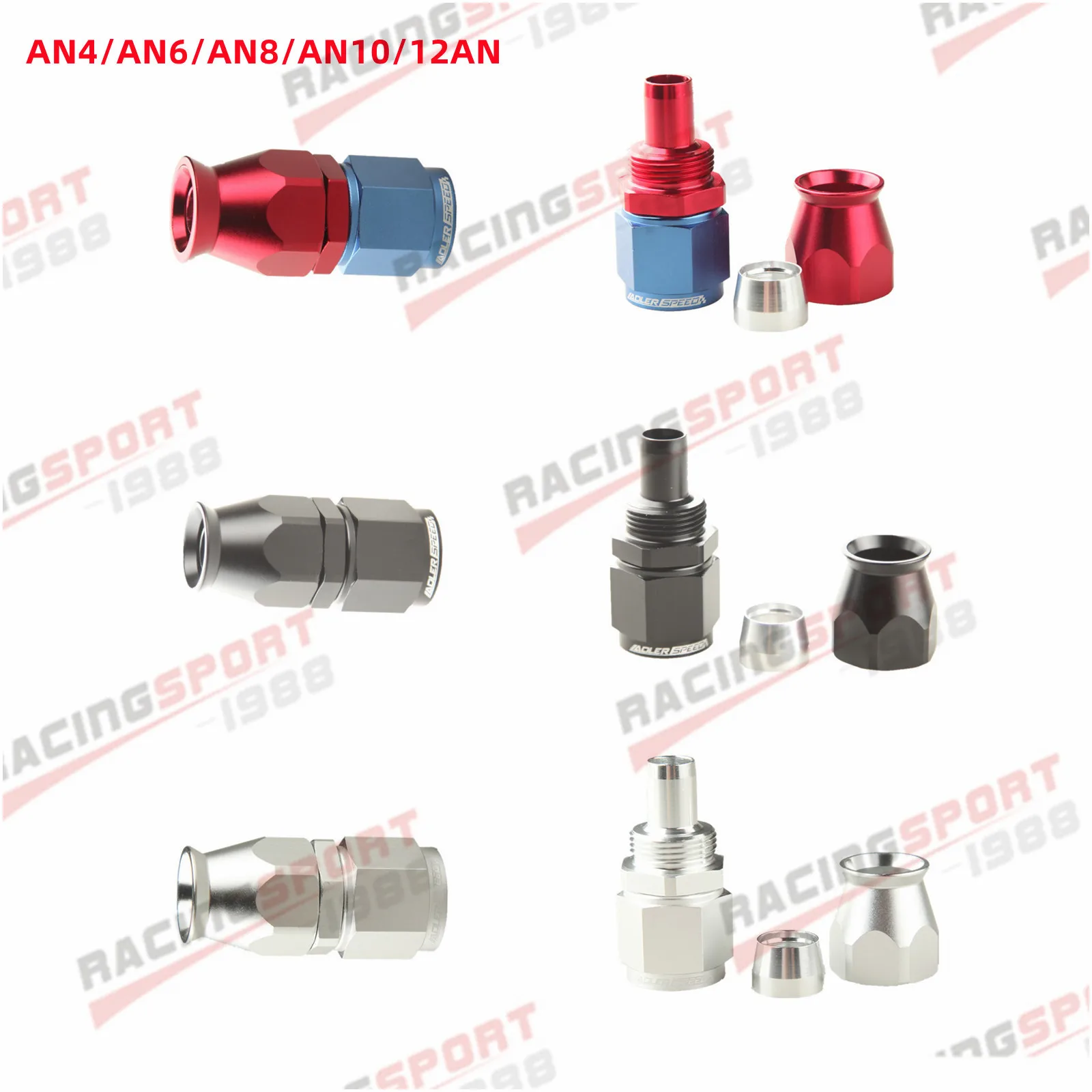 AN4 AN6 AN8 AN10 AN12 straight Reusable Hose End Fitting Adapter For