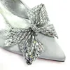 Excellent Italian Hollow Design Women Shoes Matching Bag in Silver Color Mature African Ladies Comfortable Sandals for Party 5