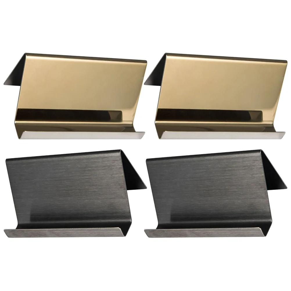 

4Pcs Business Card Stand Metal Name Card Holder Business Card Stand Card Display Stand for Office