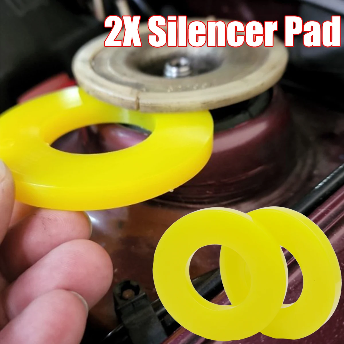 Strut Tower Mount 2X Silencer Pad Rubber Bushing Dampers Universal Front Suspension Shock-Absorbing Bearing Washer Over Bumps