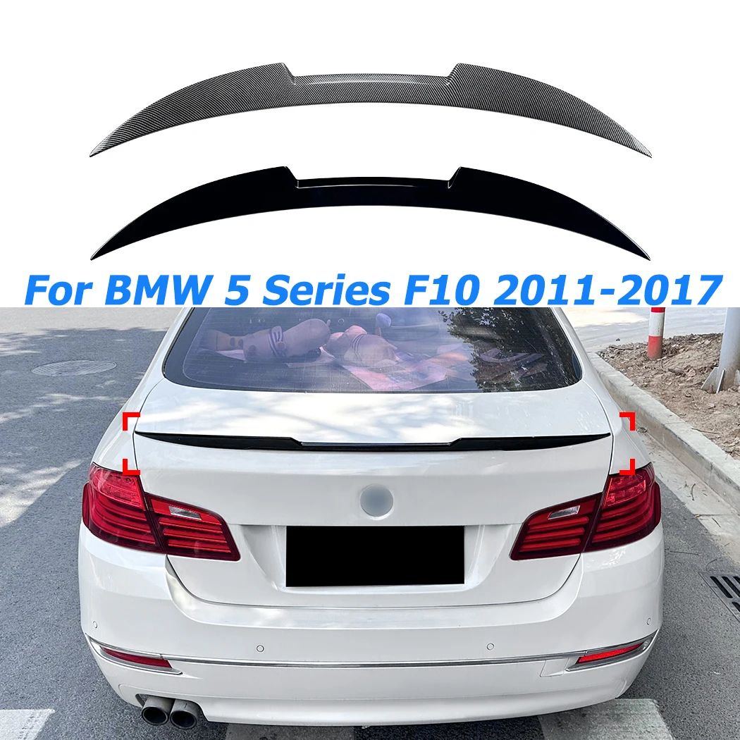 

Задний спойлер на крышу багажника, сплиттер в стиле крыла M4 для BMW 5 серии F10 2011-2017, аксессуары для украшения автомобиля, карбоновый вид/глянцевый черный