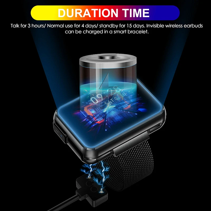 T91 Smart Watch Men TWS Wireless Bluetooth Headset 2020 1.4 Inch Big DIY Screen Bluetooth Call Weather Smartwatch