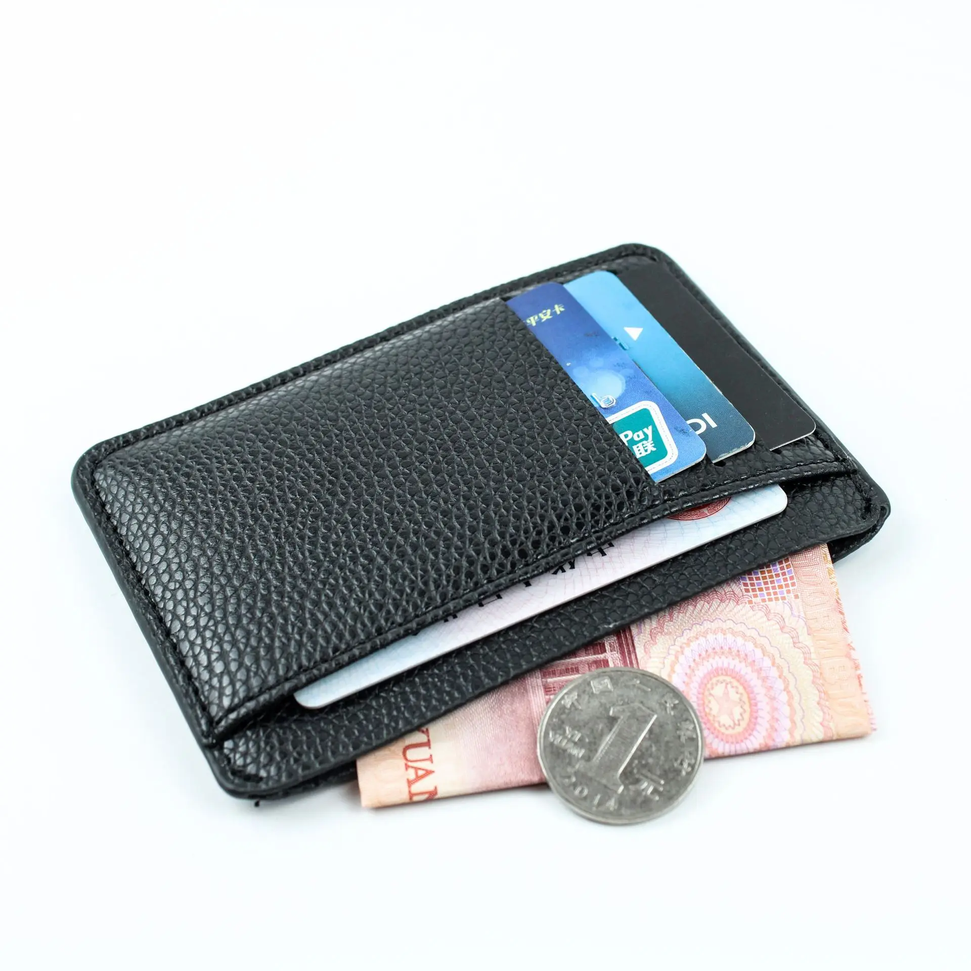 

Leather Credit Card Holder Slim Card Case Minimalist Front Pocket Wallet for Outdoor Ceremony Party Holiday