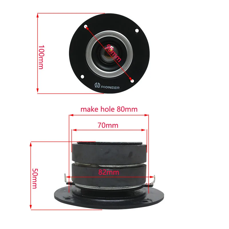 4 inch speaker tweeter 8Ohm 30-100W 1PC for Cars Audio