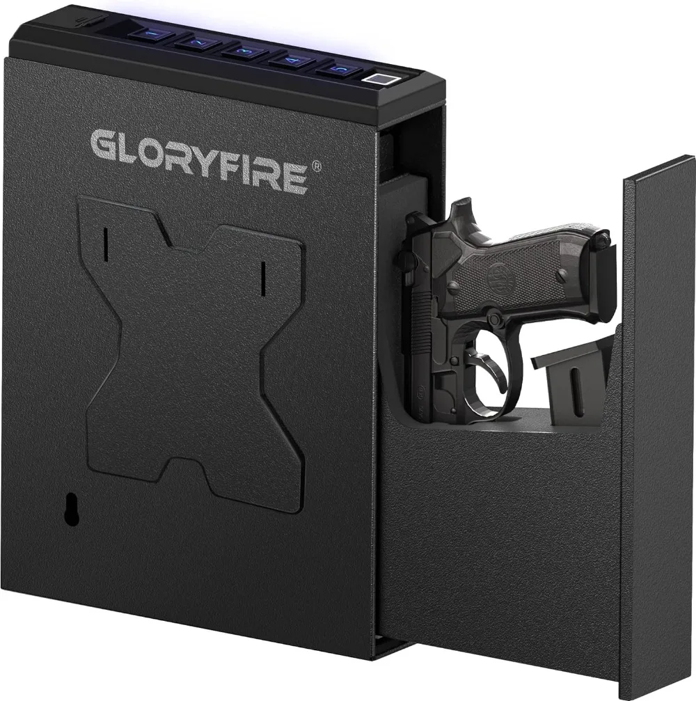 

Безопасный биометрический Сейф для пистолета, монтируемая Ночная подставка для быстрого доступа к пистолету, сейф для пистолета, коробка с замком для автомобиля, грузовика, стола, прикроватной стенки