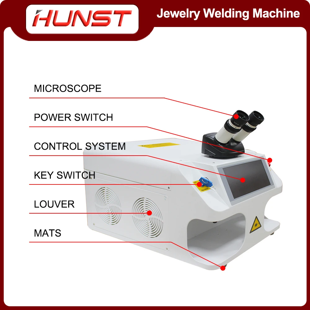 Hunst Jewelry Laser Welding Machine 80W Soldering Mini Portable Fiber Laser Welder for Gold Silver Titanium Rings Necklace Metal