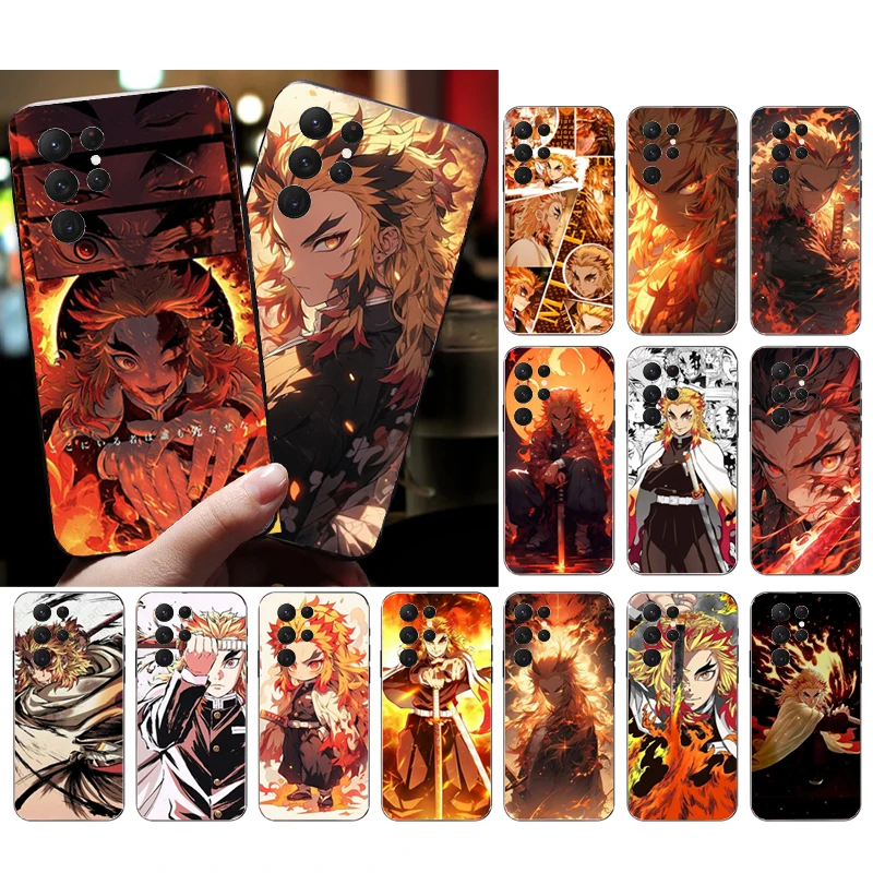 

Rengoku Demon Slayer Phone Case For Samsung S23 S22 S21 S20 Ultra S20 S22 S21 S10E S21 S20 FE S10 Plus