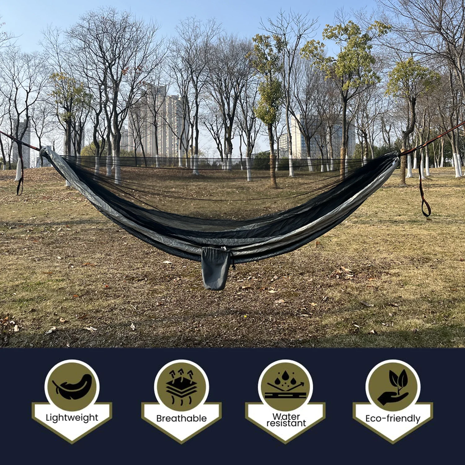 Camping mosquito net hammock and Ultralight Portable Hammock with Adjustable Ridgeline for Camping, Hiking, Backpacking