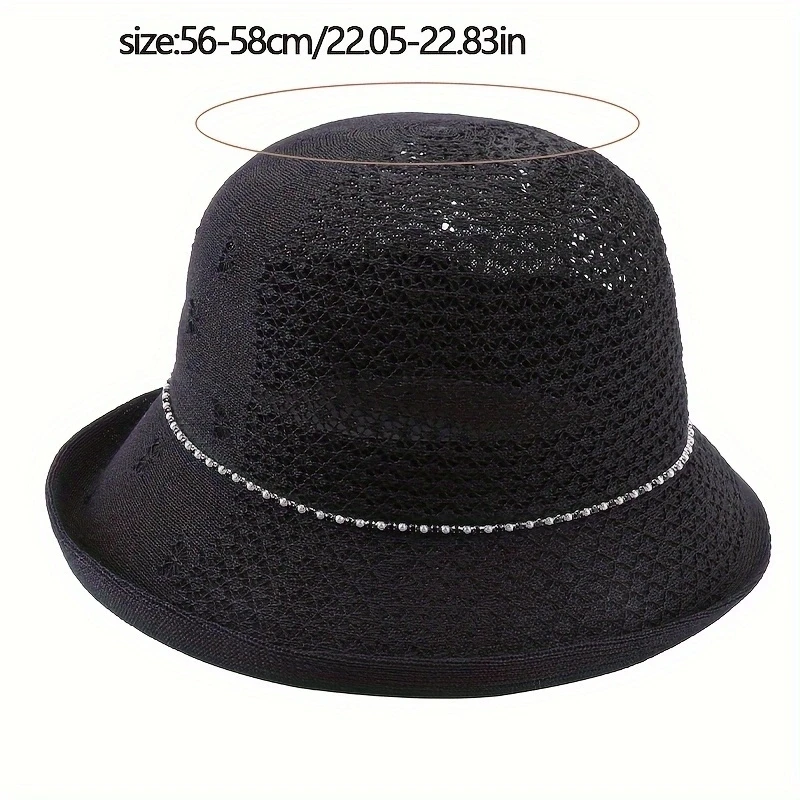 Modischer, eleganter, atmungsaktiver Sonnenhut, einfarbig, lässig, leicht, Strohhut für den Außenbereich, Reisehut für Frauen und Mädchen_voghion.com