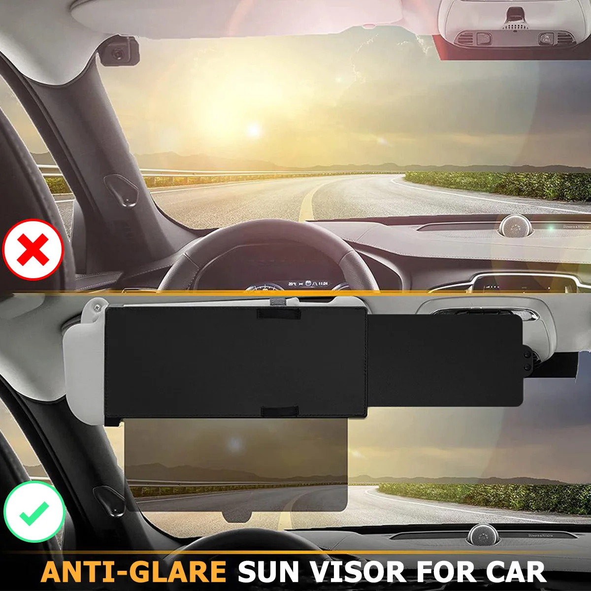 Car Visor Extender Anti-Glare Adjustable Car Sunshade Extender Universal Anti-impact Sun Visor Extension Car Interior Accessory