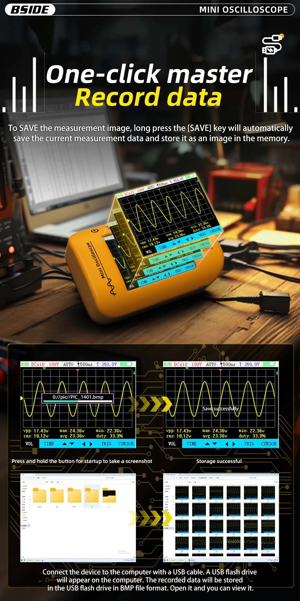 Mini Oscilloscope Portable OT2/OT4 Signal Generator Sampling Rate Electronics Re