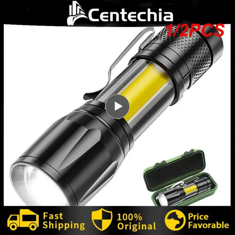 

1/2PCS Hot Mini Led Flashlight Zoom Focus Usb Charge Led Light New Waterproof Adjustable Penlight 2023 Lamp Lantern