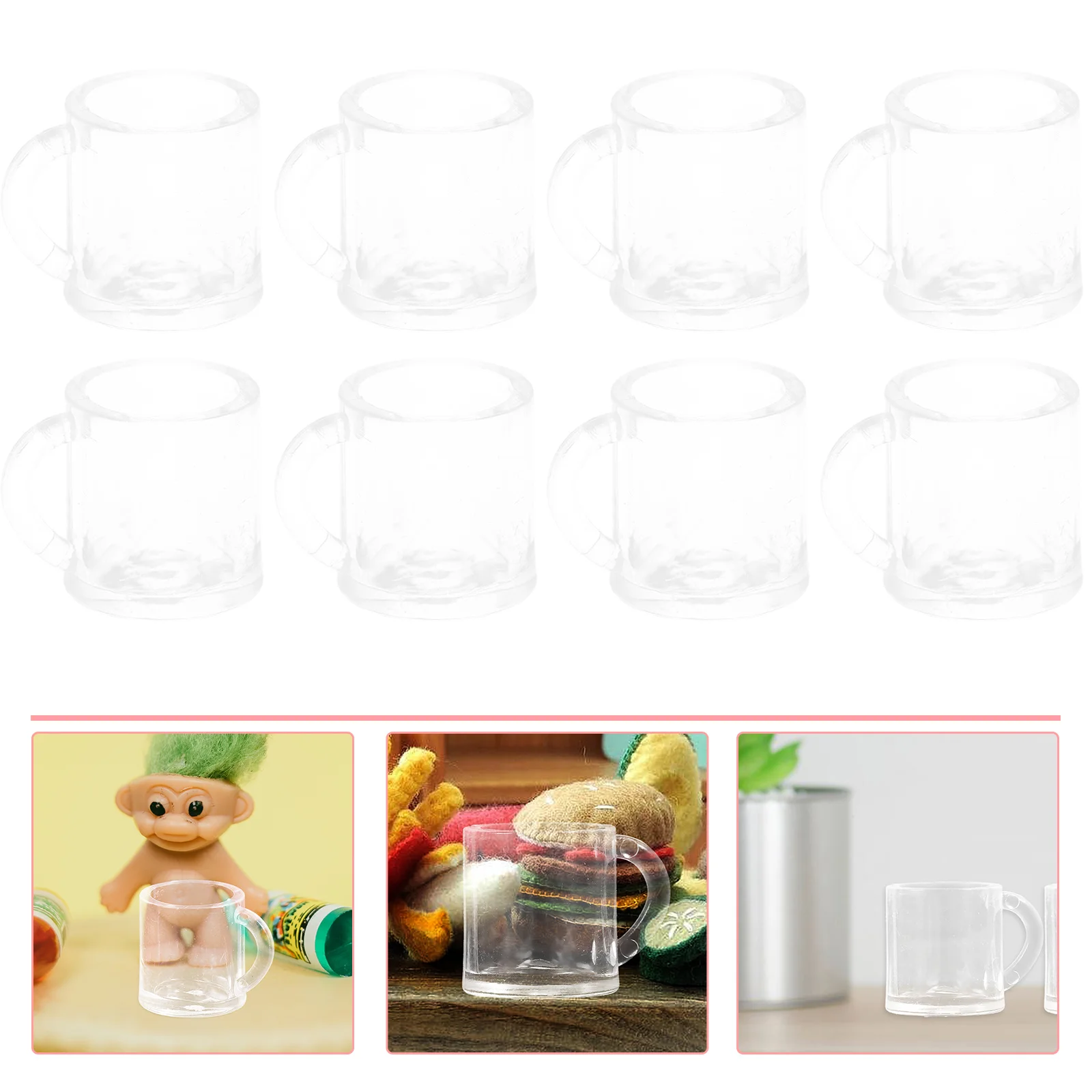 

Cup Dollhouse Miniature Beer House Accessories Mugs Drinking Water Kitchen Coffee Mini Tiny Playhouse Props Photo Decorations