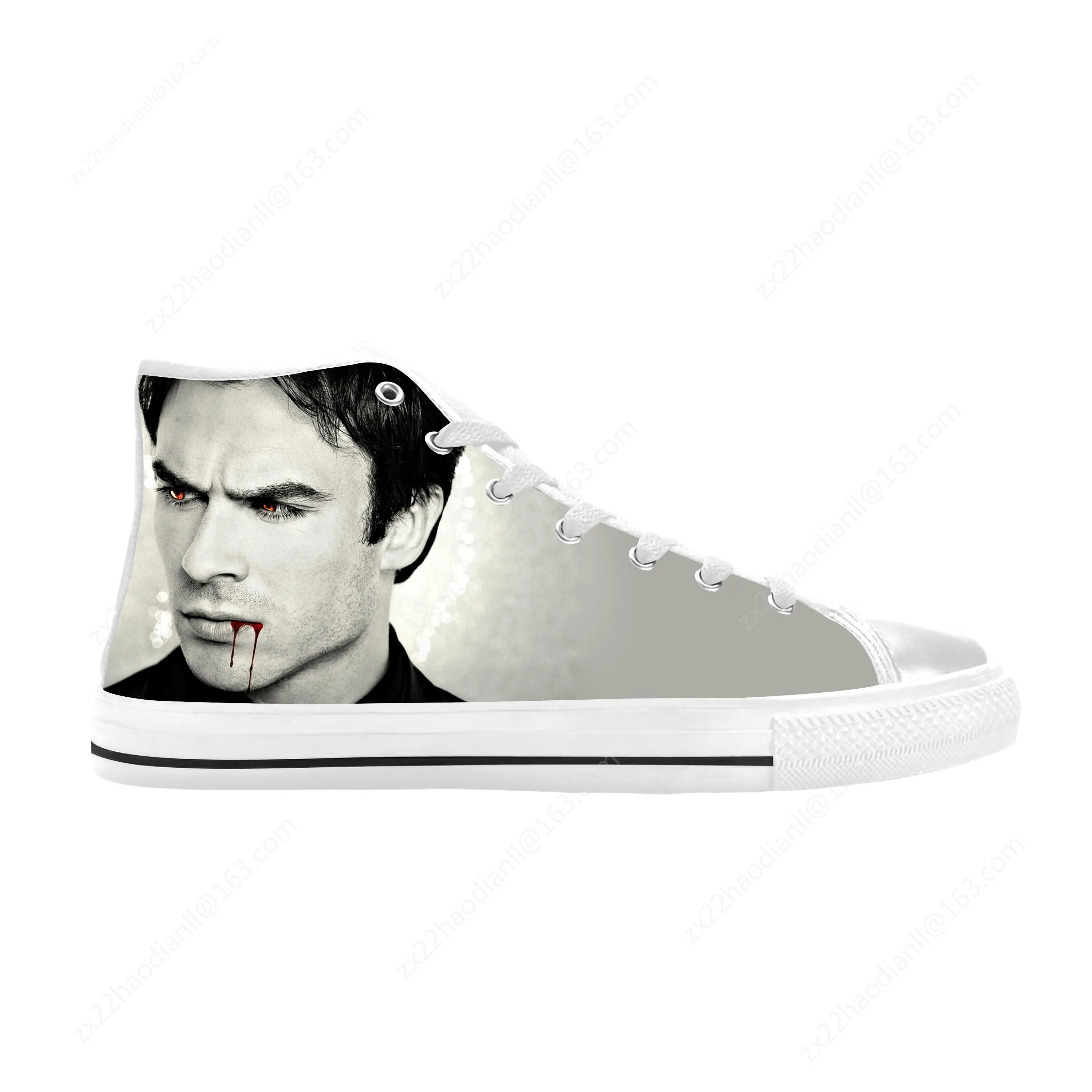 The Vampire Diaries Damon Salvatore Cool Fashion Casual Cloth Shoes High Top Comfortable Breathable 3D Print Men Women Sneakers