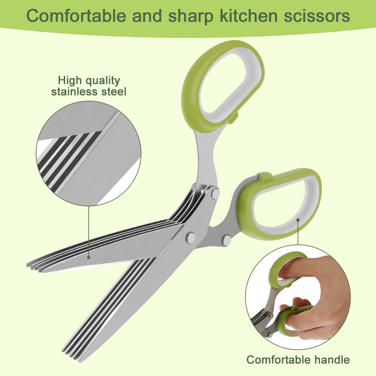 Herb Scissors Set 5 Blades Herb Scissors With Herb Stripper 7 Blades Onion  Scissors Stainless Steel Vegetable Scissors - Fruit & Vegetable Tools -  AliExpress