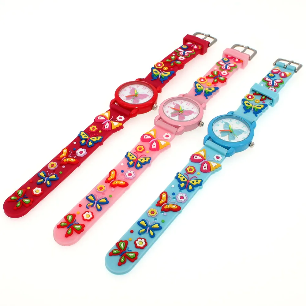 Colorful Butterfly Quartz Wristwatch for Girls - Fun and Vibrant Timepiece, Perfect Party Gift for Kids