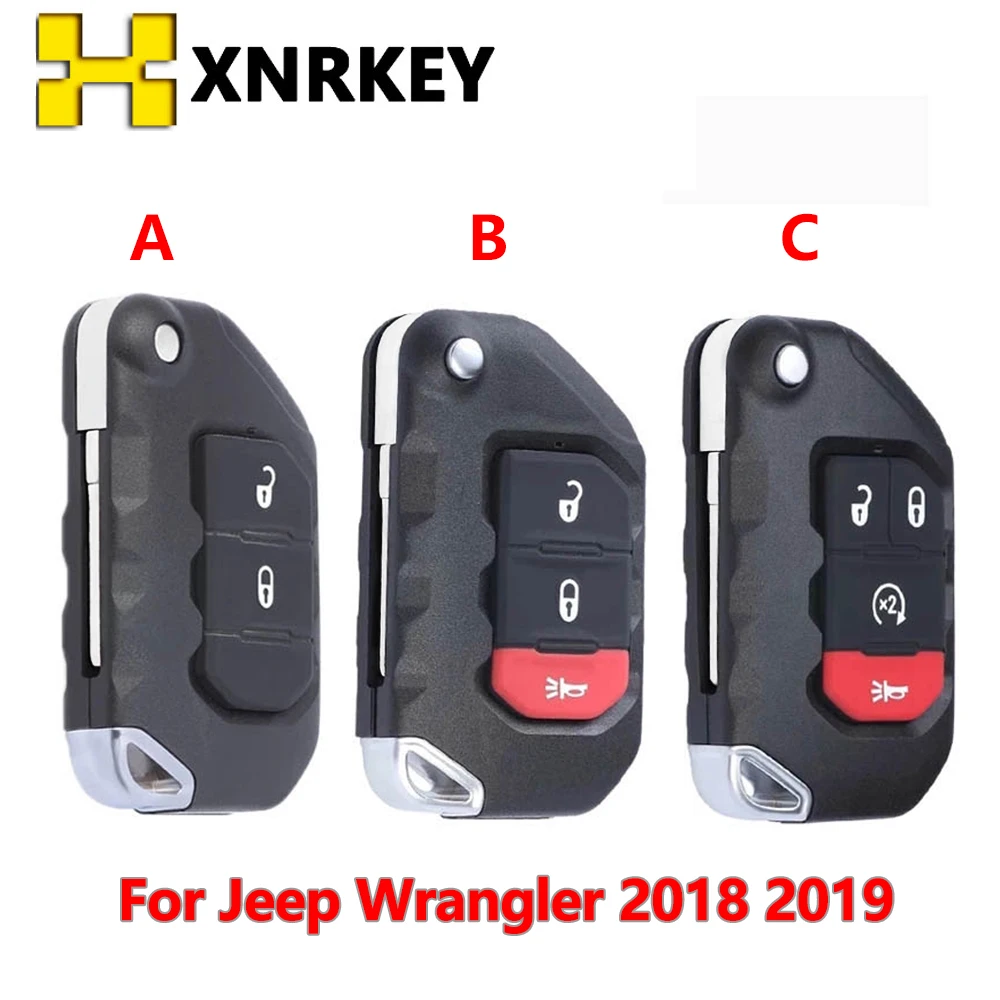 XNRKEY 2/3/4 Button Remote Key 433MHz 4A Chip  for Jeep Wrangler 2018 2019 Smart Remote Auto Car Key Fob OHT1130261