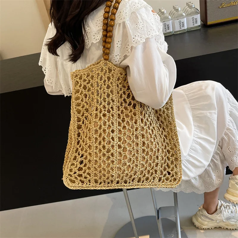 Bohemian Straw Bag Summer Handmade Beach Bag Large Capacity Shoulder Bag Vacation Rattan Totes Outdoors Seaside Handbag Bolsas