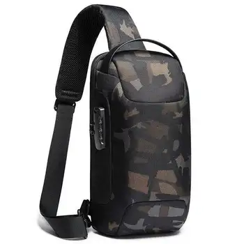 Upgrade New Carbon Fiber Streamline Anti-Theft Sling Bag Multifunction Men Chest Bag Male Waterproof Messenger USB Crossbody Bag 12