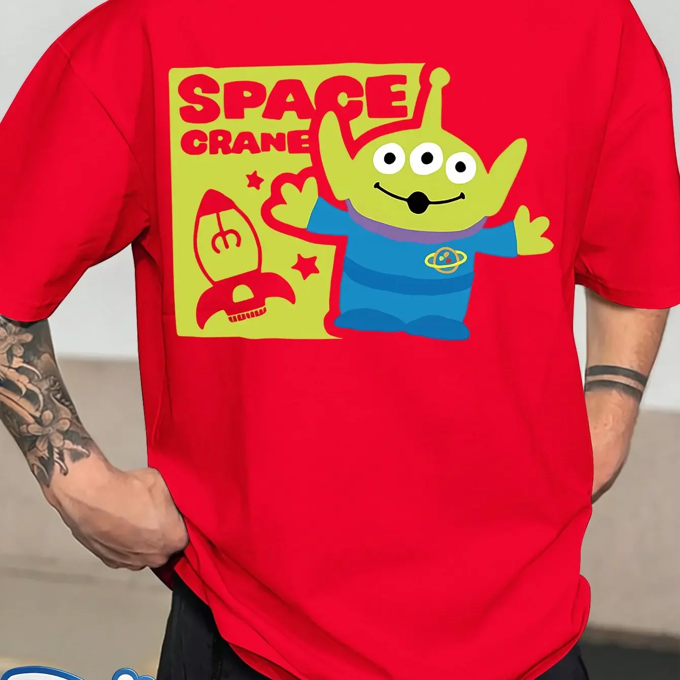 T-shirt Alien Toy Story Rouge "Space Crane" - Enfants & Adultes