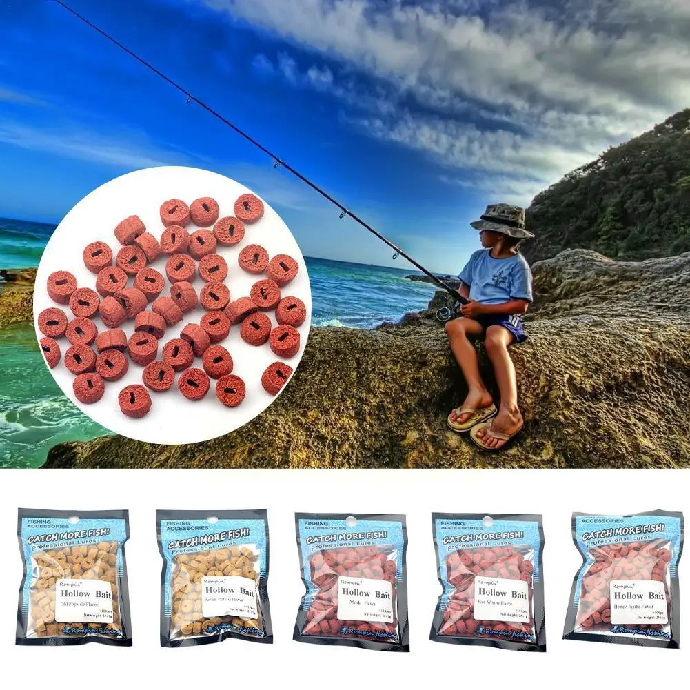 200Pcs Red Worms Carp Fishing Hollow Bait Grass Carp Tackle Carp Fish Esche Tilapia Fishing Fishing Lure Accessori V9S5