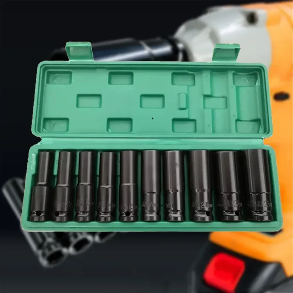 

1/2 Deep Impact Wrench 8-24mm Socket Set Hexagon 78mm Length Hexs High Workshop Tool Carbon Steel Electric Spanner Mechanical