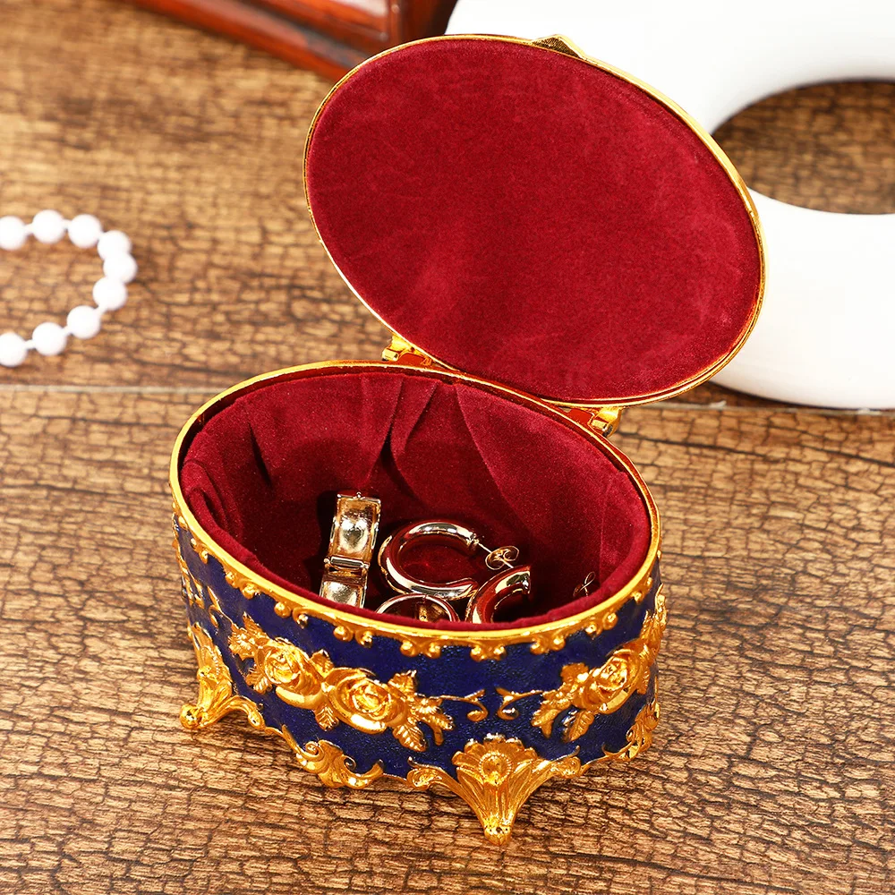 European Retro Jewelry Box Ornament Enamel Color Metal Storage