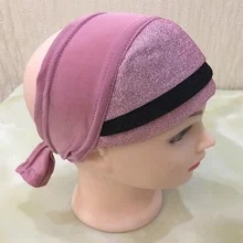 

Hijab Caps Original Single Half Edge Ice Silk Base Three-Layer Silver Silk Stitching Hat Wholesale Bonnets for Women Designer
