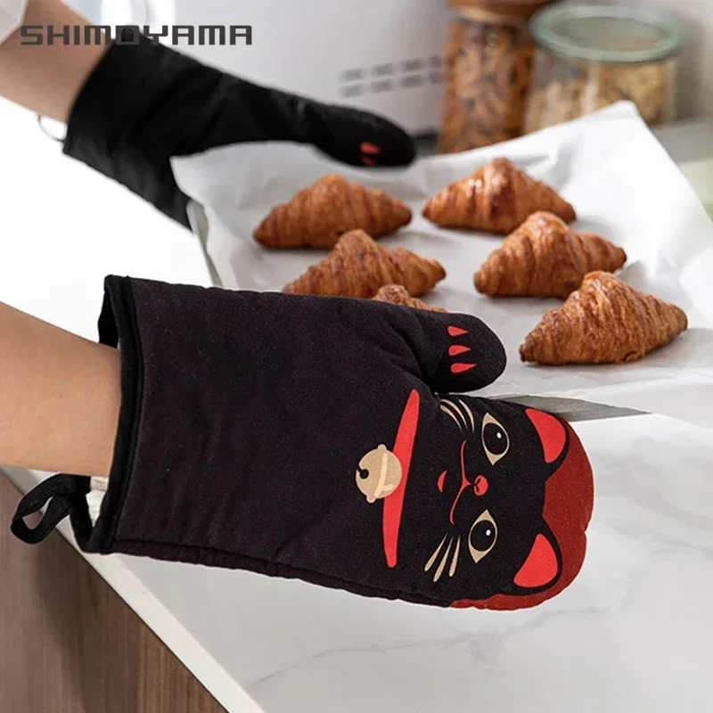 1/2pcs Oven Mitt Cute Cat Kitchen Heat Resistant Gloves