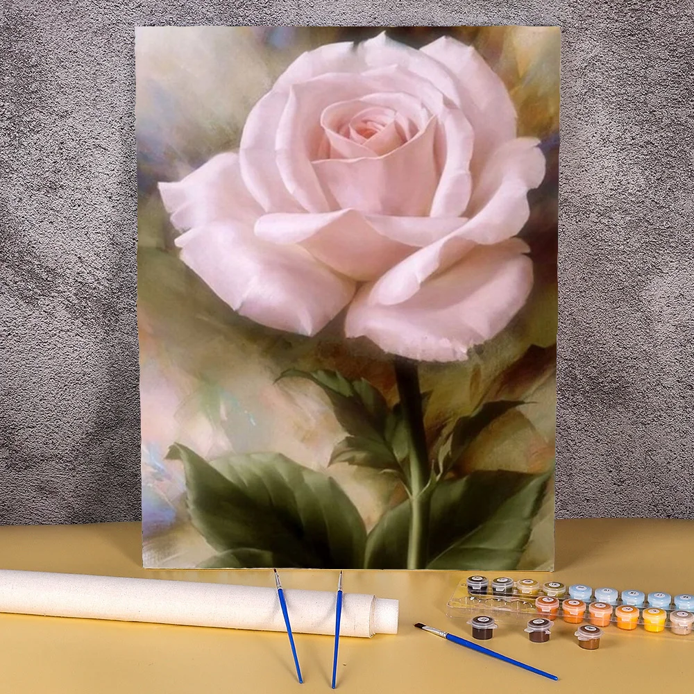 

Pictures By Numbers Rose Flower DIY Gift Hand Painted Painting By Numbers Kits Home Decoration Wall Art Pintura For Living Room