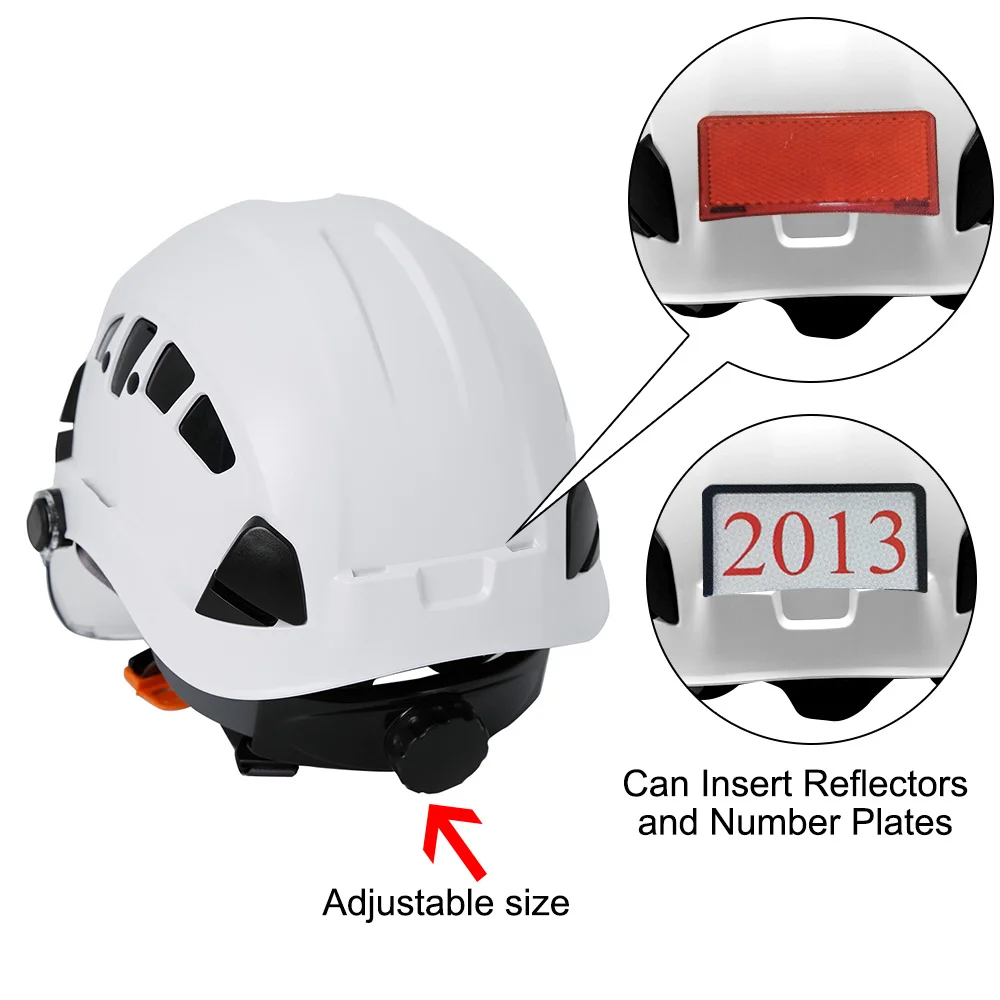 Construction Hard Hat with Visor Safety Helmet with Goggles Protective Working Rescue Cap Riding Helmet Rescue Climbing Helmets