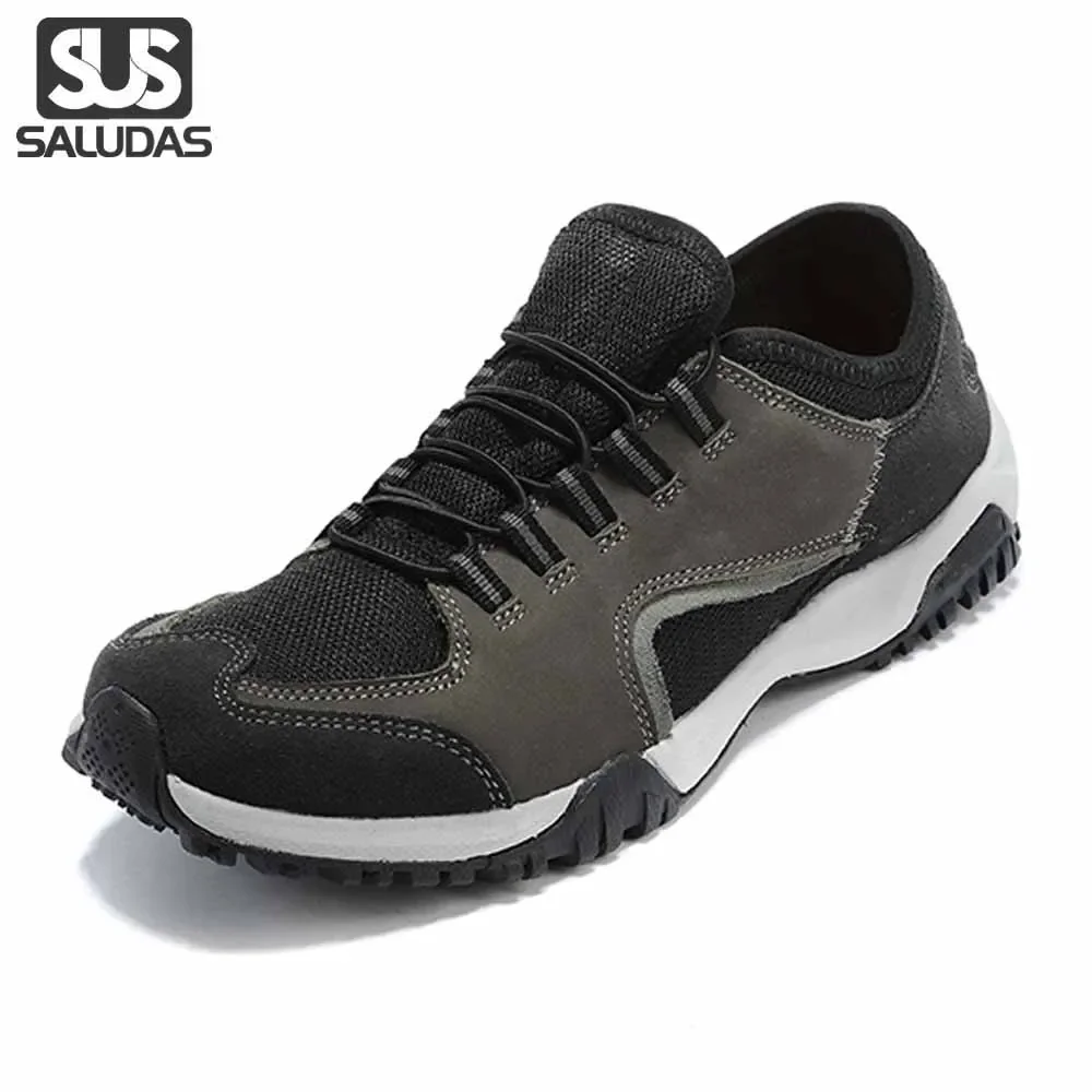 

SALUDAS Men's Running Shoes All-Terrain Cross-Country Hiking Shoes Suede Mesh Breathable Casual Walking Shoes for Men and Women