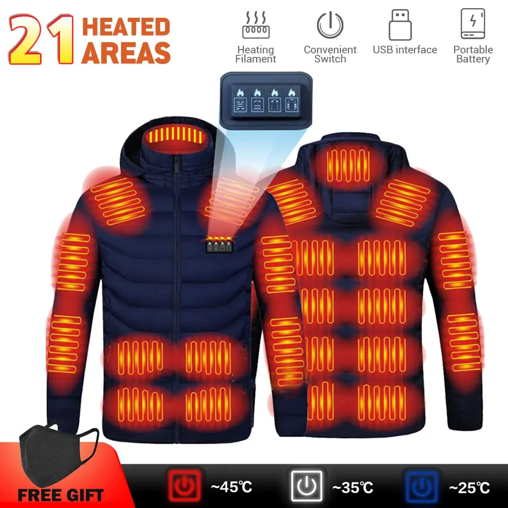 

Heated Jacket Winter Motorcycle Jacket Thermal Clothes Hunting Vest Heating Jacket Warm USB Heating Jacket Hiking Coats