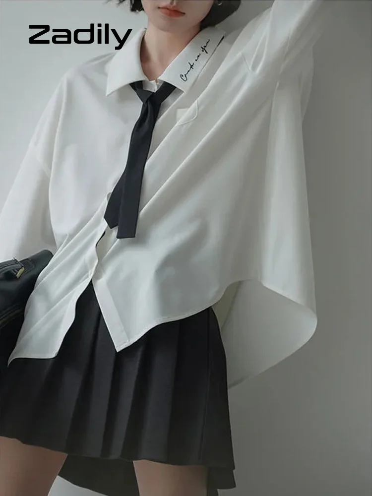 

Женская рубашка с длинным рукавом и вышивкой, в Корейском стиле