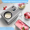 2.2-Quart Ice Cream Maker with Compressor, No Pre-Freezing, Stainless Steel Ice Cream Maker Machine with LCD Display, Timer 6