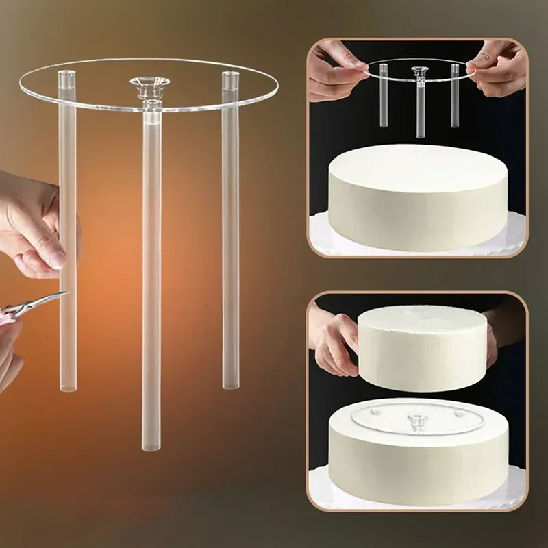 Suspension Cake Staking Cake Staking Spacer Stand with Straw Baking Birthday Cakes Stand 4/6/8/10 In Decoration Accessories