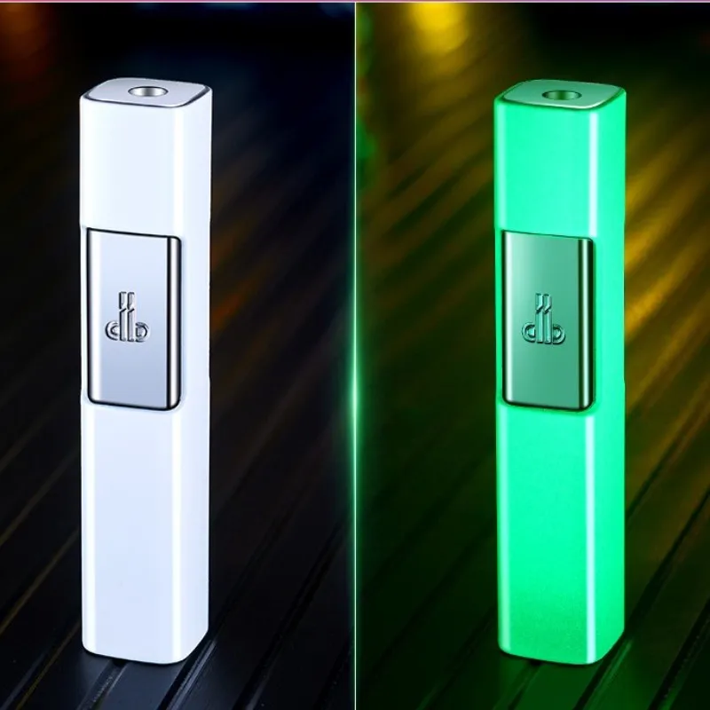 Butane Torch Lighter Mini Inflatable Windproof Pink Jet Flame Luminous Metal Electronic Lighters Smoking Gadgets Butane Gas Lighter Cigarette Lighter