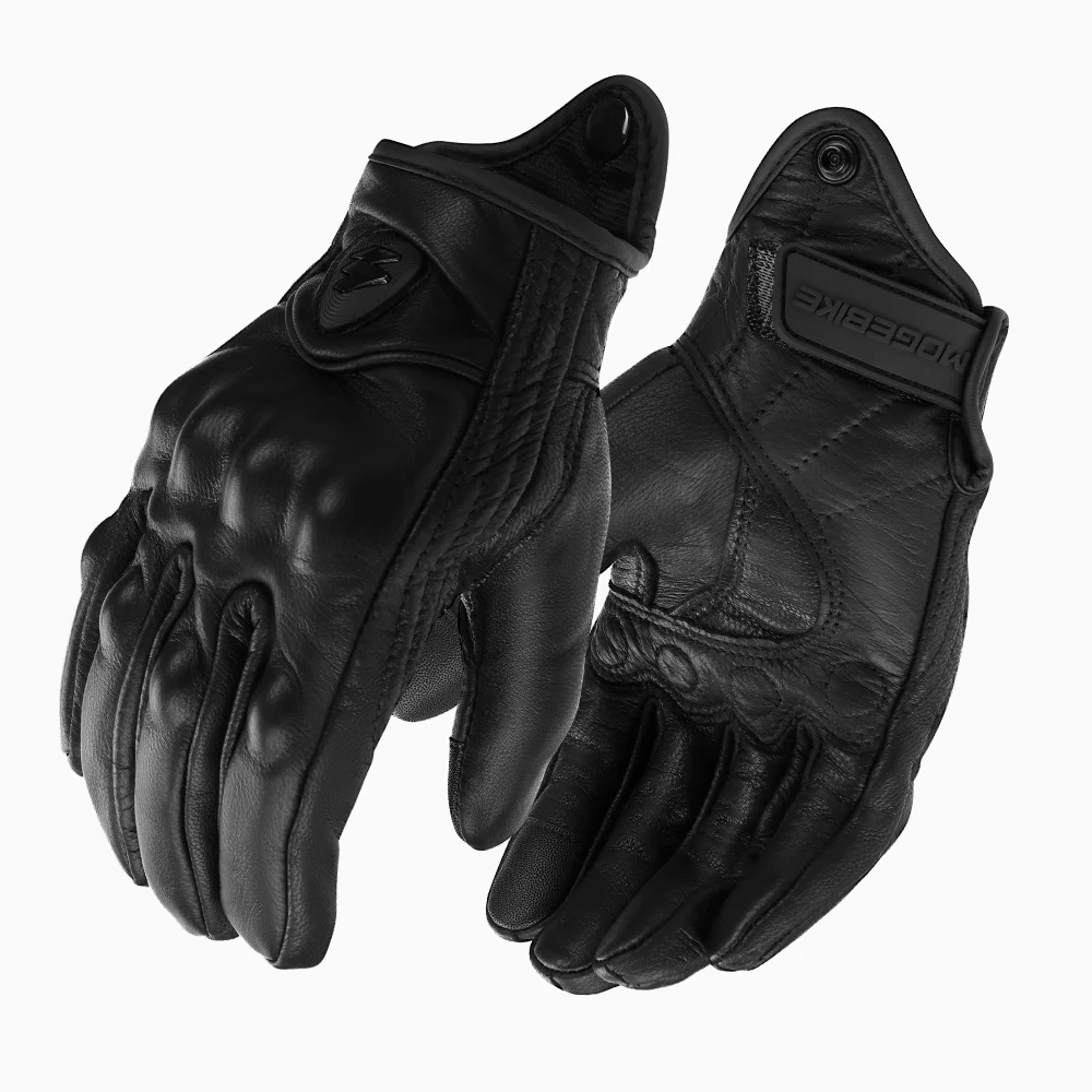 Premium Goatskin Leather Unisex Motorcycle Gloves