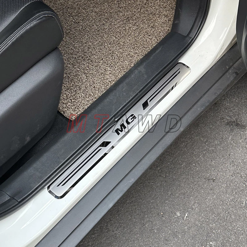 For MG ZS EV 2025 Carbon Stainless Car Door Sill Kick Plate Protector Cover Trim | Australia