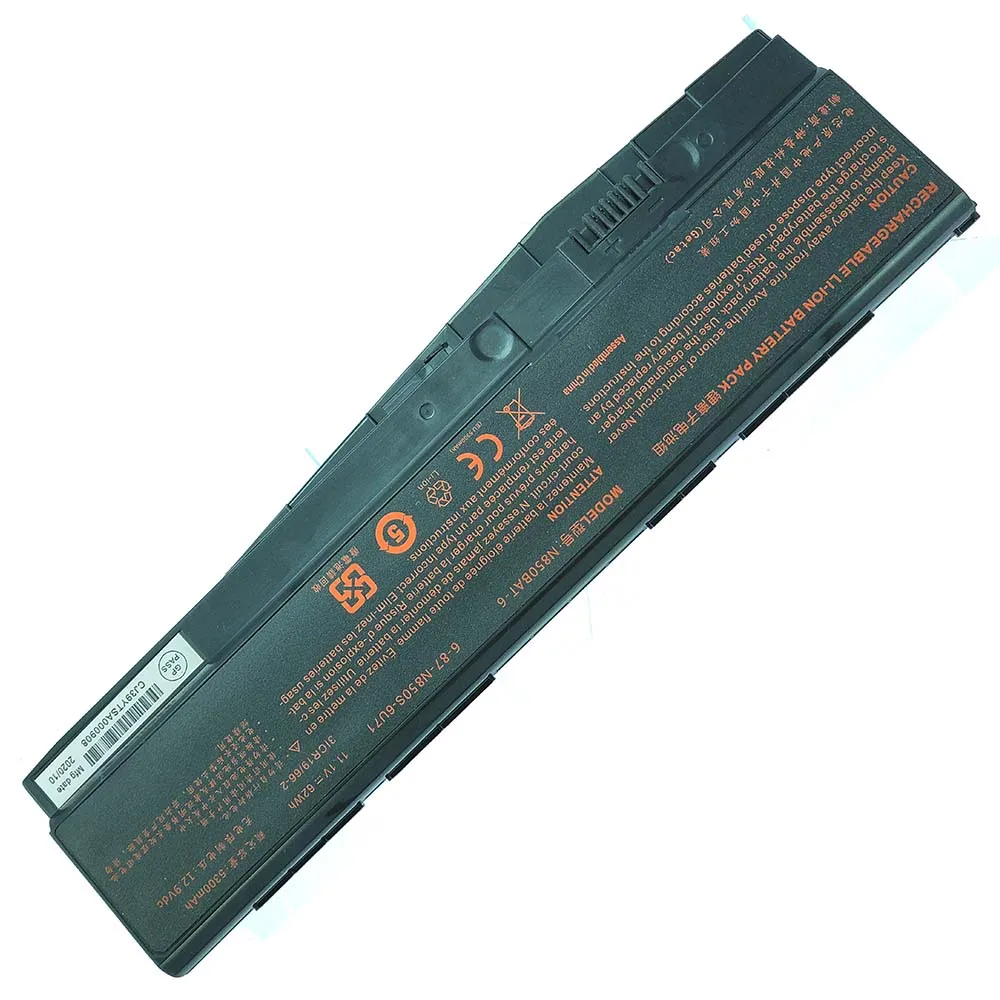 Nova Bateria do Portátil para Clevo N850bat6 N850 N850hc N850hj N870hc N870hj1 N870hk1 N850hj1 N850hk1 N850hn 11.1v 62wh - Imagem 3