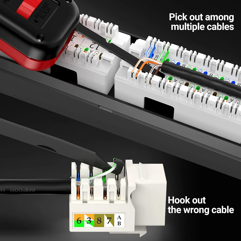 Punch Down Impact Tool For Network Cables - IBDN Compatible, For Connecting Modules & Panels