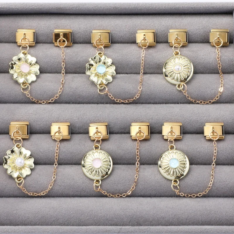 Tassel Chain Italian Charm Links Fit 9MM Stainless Steel Bracelet DIY Making