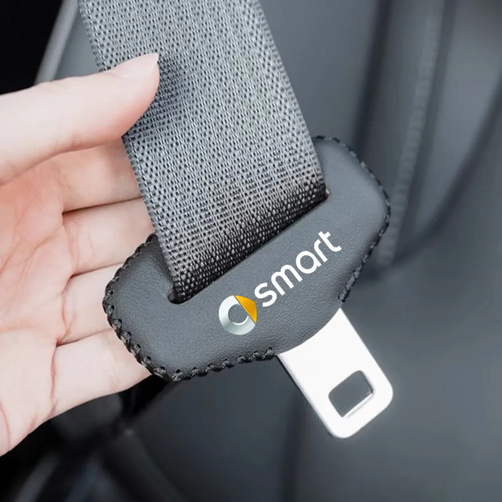 2pcs Car Seat Belt Buckle Plug Leather Clip Protective Cover For Smart Eq Fortwo Forfour 453 451 452 450 car accessories seat belt covers seat belt clip seat belt protection seat belt protector car seat belt accessory