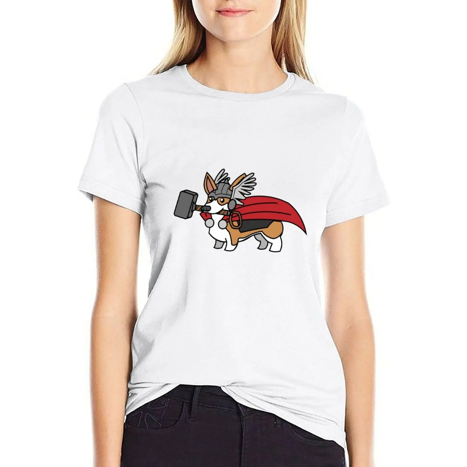 

Thorgi Sticker T-shirt Female clothing Blouse summer blouses woman 2024