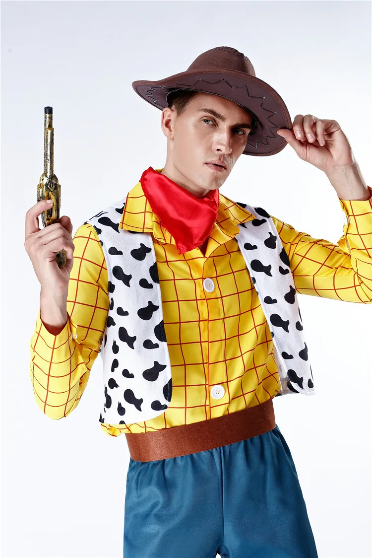 Beliebtes Woody Sheriff Kostüm für Erwachsene Familien-Halloween-Cosplay Toy Story Western Cowboy Auftrittsanzug Geschenk – Detail 15