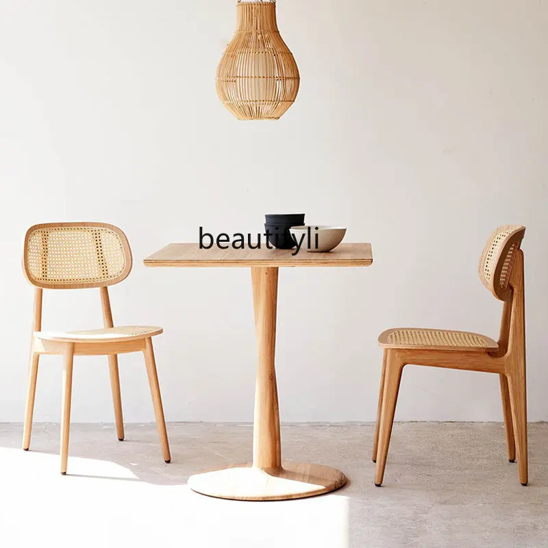 

Nordic and Japanese Style Rattan Solid Wood Backrest for Dining Chair Chair Office Chair Windsor Chair Cosmetic Chair