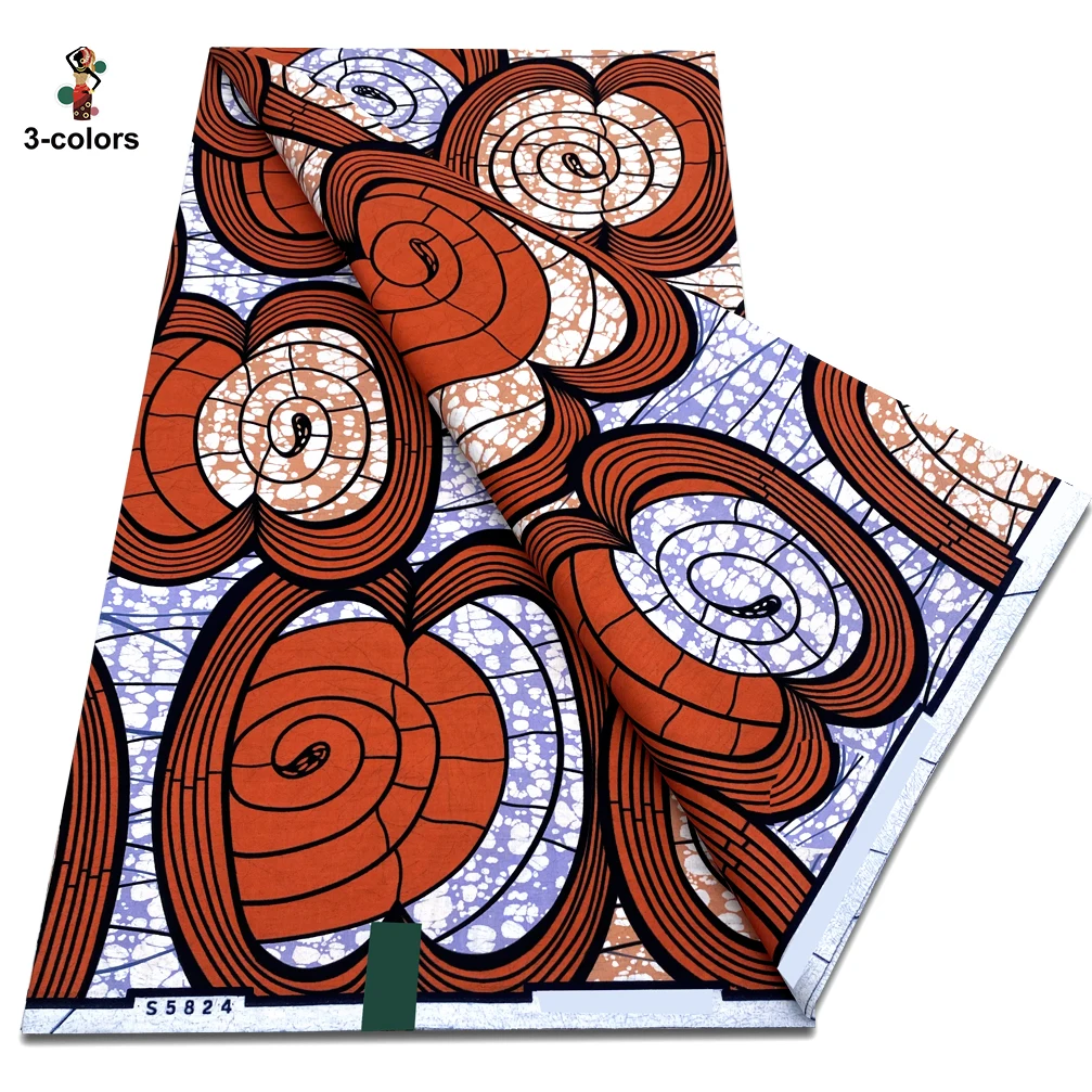 Tissu Wax Africain Coton 100% - Imprimé Ankara - 1 Yard (91x114 Cm) - Nouveau Design