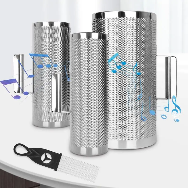 Musical Instruments Stainless Steel Guiro Instrument Set Scraper Sturdy Shaker Non Slip Handle musical percussion instrument metal guiro shaker