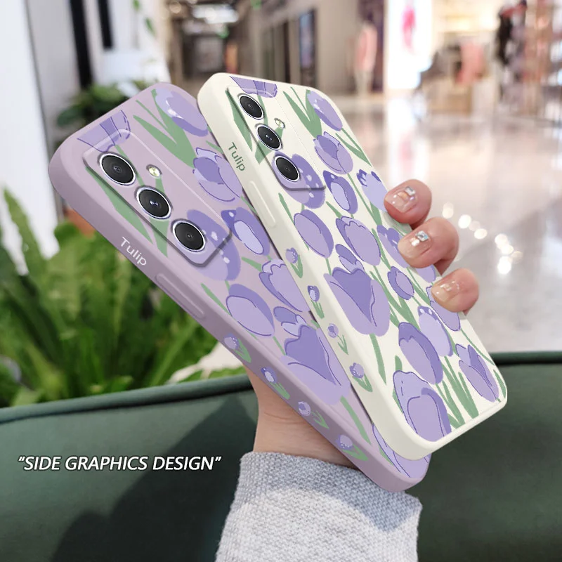 Illustrated Tulip Phone Case - Stylish Floral Design Cover