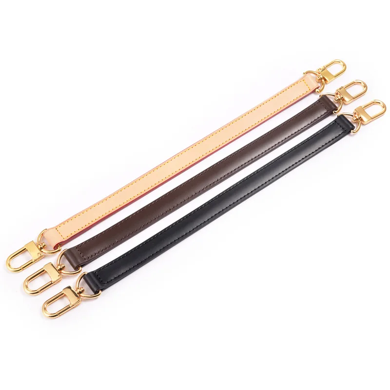 100% Genuine Leather Bag Strap Handbags Handles For Handbag Short Bag Strap Purse Strap Golden Buckle Replacement Bag Belt Band